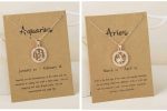 Pinapes Zodiac Combo Aquarius And Aries Constellation Pendant, Elegant Chain Necklaces Letter Horoscope Necklace Sale