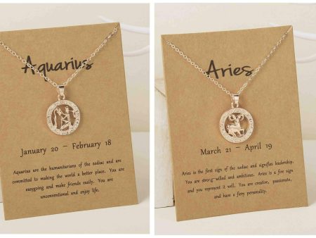 Pinapes Zodiac Combo Aquarius And Aries Constellation Pendant, Elegant Chain Necklaces Letter Horoscope Necklace Sale