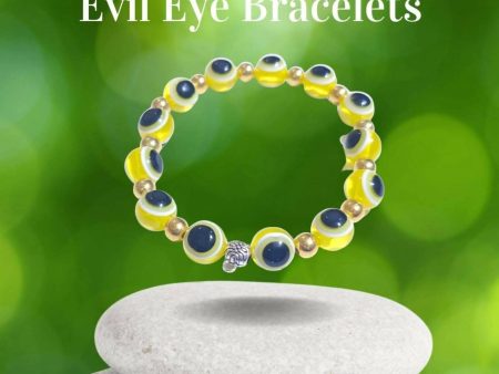 Pinapes yellow Stylish Evil Eye Bracelet (pack of 2) Sale