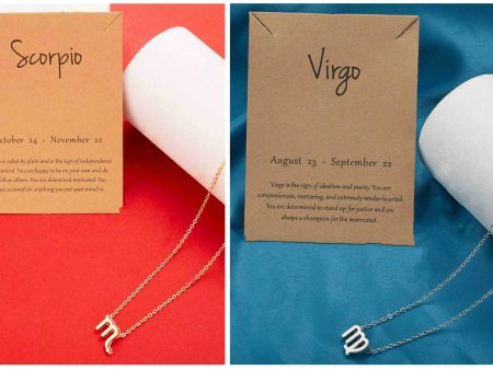 Pinapes Scoprio Virgo Combo 2 Pack of Set With Card Necklace Alloy For Girls And Women Hot on Sale