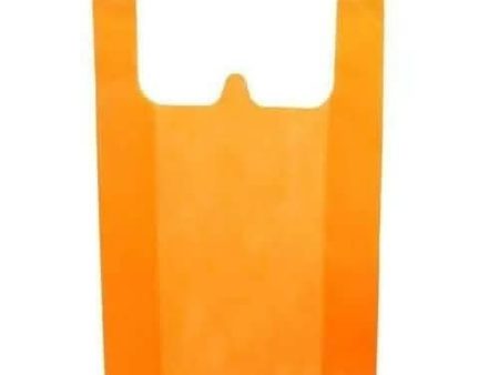 Agrashri Enterprises W-cut Carry Bags (ORANGE - Pack of 100 ) For Sale