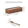 Wooden Spice Box with 3 Compartments (Rectangular Shape) Online now