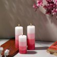 PROSPERRO LUMO by Parkash Candle Set of 3 Fragrance Pillar Candles Shade Finish (RED - Rose) Sale