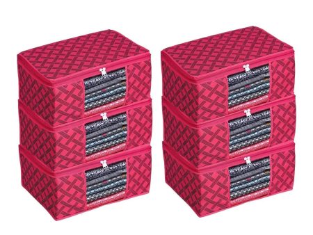 BB BACKBENCHERS Multipurpose Storage Bag ( pack of 6 , red checker ) Sale