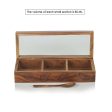 Wooden Spice Box with 3 Compartments (Rectangular Shape) Online now